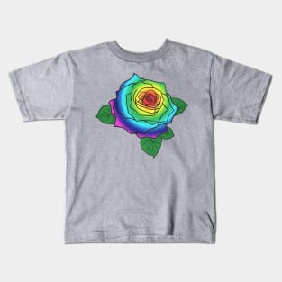 Rainbow Rose Kids T-Shirt